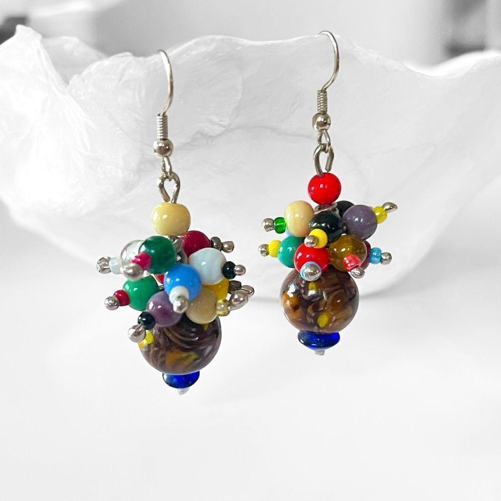 Artisan Lampwork Glass Bead Earrings